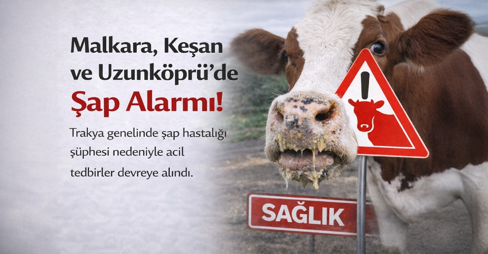 Malkara, Keşan ve Uzunköprü’de Şap Alarmı: Hayvan Alım Satımına Kısıtlama Getirildi