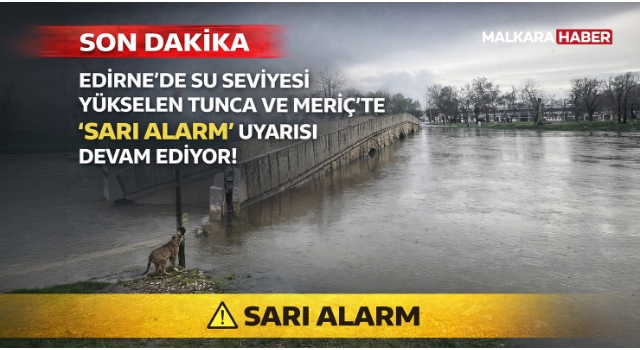Edirne’de su seviyesi yükselen Tunca ve Meriç'te ‘sarı alarm’ uyarısı devam ediyor