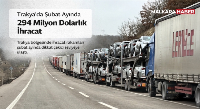 Trakya'da şubat ayında 294 milyon dolarlık ihracat gerçekleştirildi