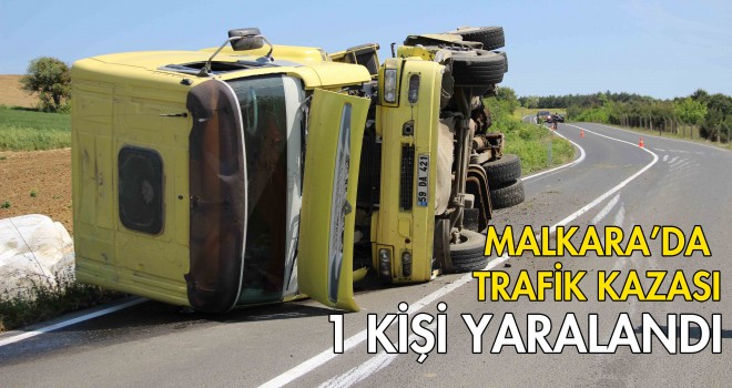 Devrilen TIR’ın Sürücüsü Yaralandı