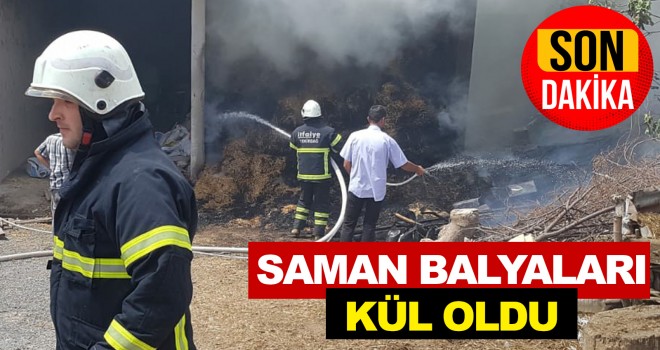 300 ADET SAMAN BALYASI KÜL OLDU