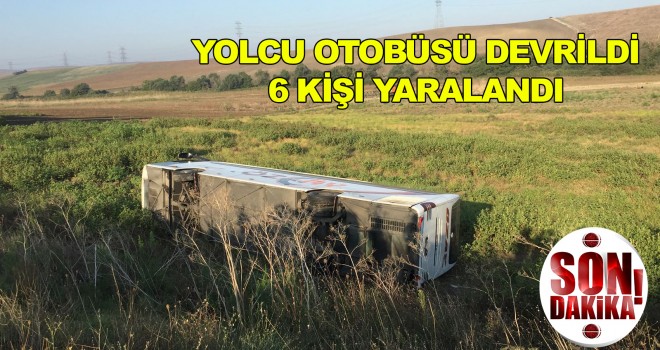 Tekirdağ'da Yolcu Otobüsü Devrildi; 6 Yaralı