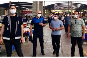 Pazara gelenler maskesiz alınmıyor