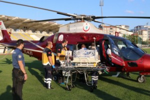 Kırklareli’de ambulans helikopter yeni doğan bebek için havalandı