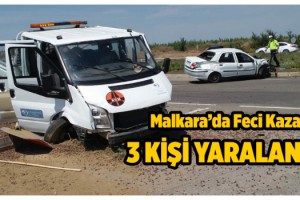Malkara’da Otomobil ile Kamyonet Çarpıştı; 3 Yaralı