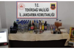 Tekirdağ'da 77 litre sahte ve kaçak içki ele geçirildi