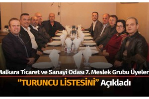 Malkara Ticaret ve Sanayi Odası 7. Meslek Grubu Üyeleri “Turuncu Listesini” Açıkladı