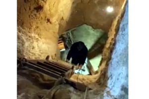 Evin altına 40 metrelik kuyu açıp, asansör sistemi kurarak define aradılar