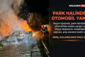 Park halindeki otomobil yandı
