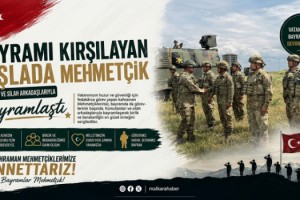 Bayramı kışlada karşılayan Mehmetçik, komutan ve silah arkadaşlarıyla bayramlaştı