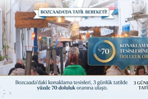 Bozcaada’daki konaklama tesisleri, 3 günlük tatilde yüzde 70 doluluk oranına ulaştı