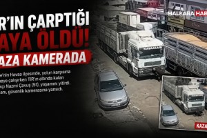 TIR'ın çarptığı yaya öldü; kaza kamerada