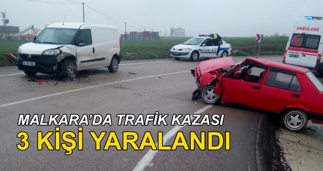 MALKARA'DA TRAFİK KAZASI: 3 YARALI