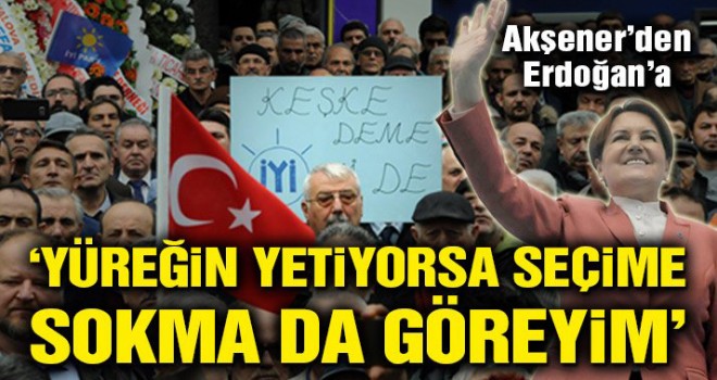 Akşener: Yüreğin yetiyorsa seçime sokma da göreyim