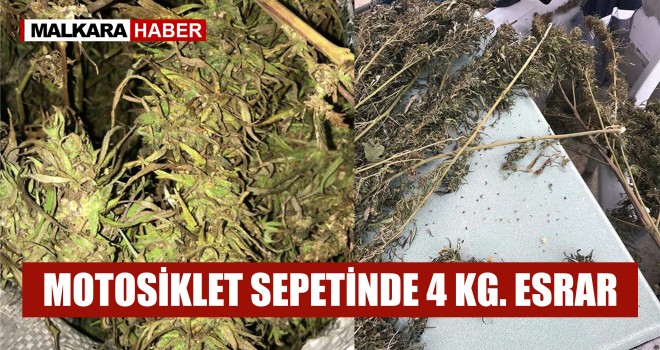 Motosiklet Sepetinde 4 Kg. Esrar