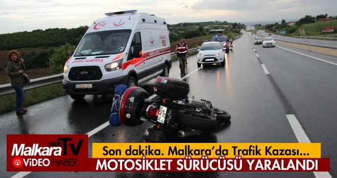 Otomobile Çarpan Motosiklet Sürücüsü Yaralandı