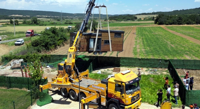 Edirne'de 'tiny house'ların kaldırılmasına başlandı